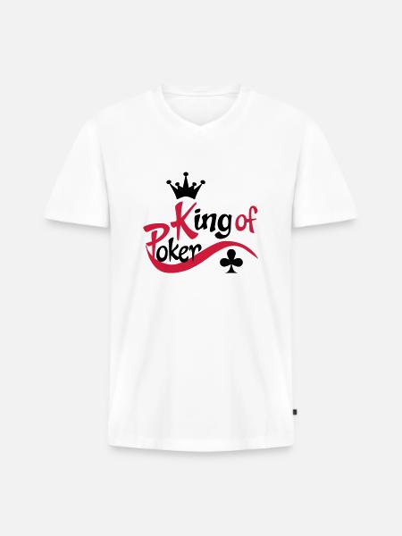 poker - T-shirt encolure en V Premium bio Homme - blanc
