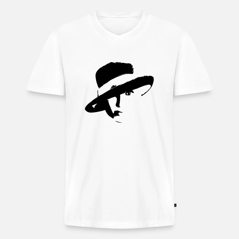 Lady - Männer Premium Bio T-Shirt mit V-Ausschnitt - Weiß