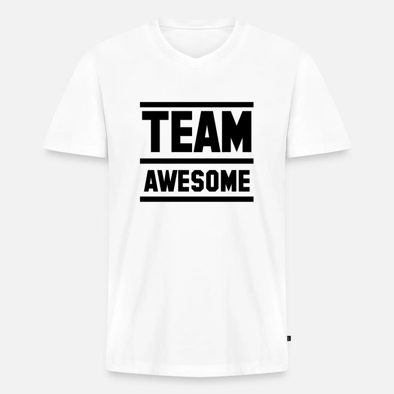 team awesome super Team - Männer Premium Bio T-Shirt mit V-Ausschnitt - Weiß