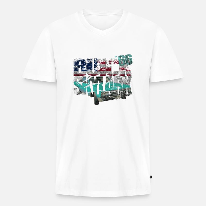 Buick Skylark 1966 Convertible - Männer Premium Bio T-Shirt mit V-Ausschnitt - Weiß