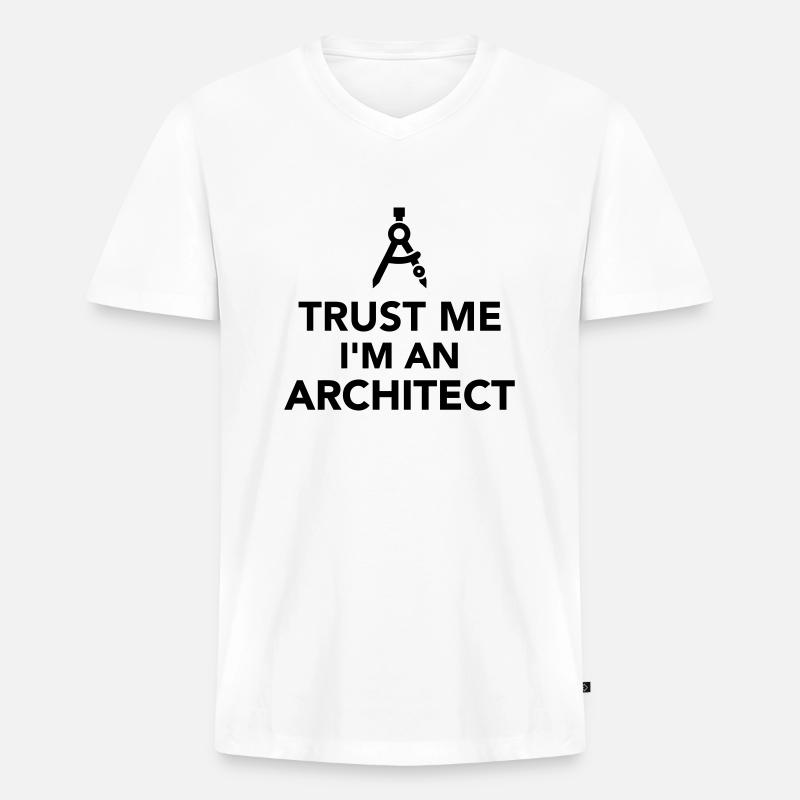 Architekt - Männer Premium Bio T-Shirt mit V-Ausschnitt - Weiß