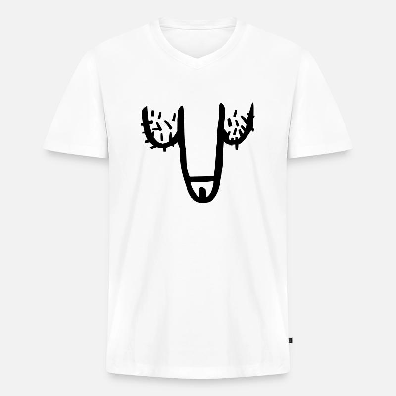 Penis - Männer Premium Bio T-Shirt mit V-Ausschnitt - Weiß