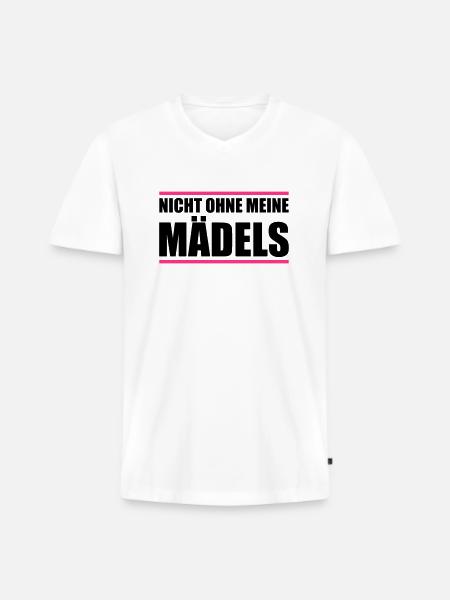 nicht ohne meine mädels - Männer Premium Bio T-Shirt mit V-Ausschnitt - Weiß