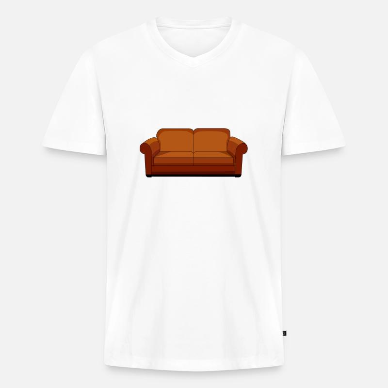 Sofa - Männer Premium Bio T-Shirt mit V-Ausschnitt - Weiß
