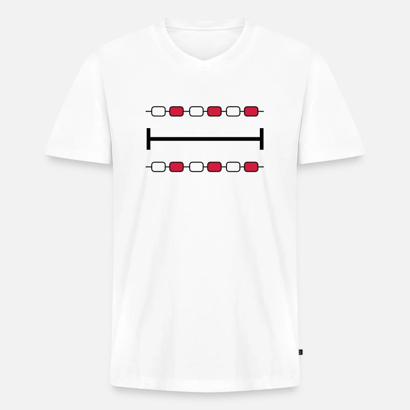 Pool-Lane - Männer Premium Bio T-Shirt mit V-Ausschnitt - Weiß