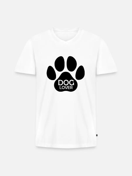 Hund Dog - Men's Premium Organic T-shirt with V-neck - white