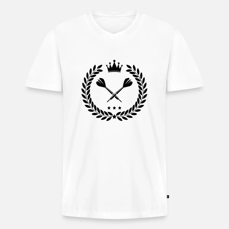 dart - Männer Premium Bio T-Shirt mit V-Ausschnitt - Weiß