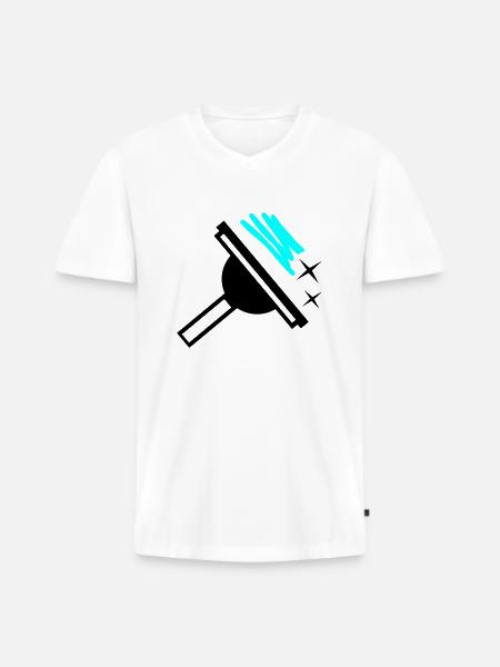 Window cleaner - Men's Premium Organic T-shirt with V-neck - white