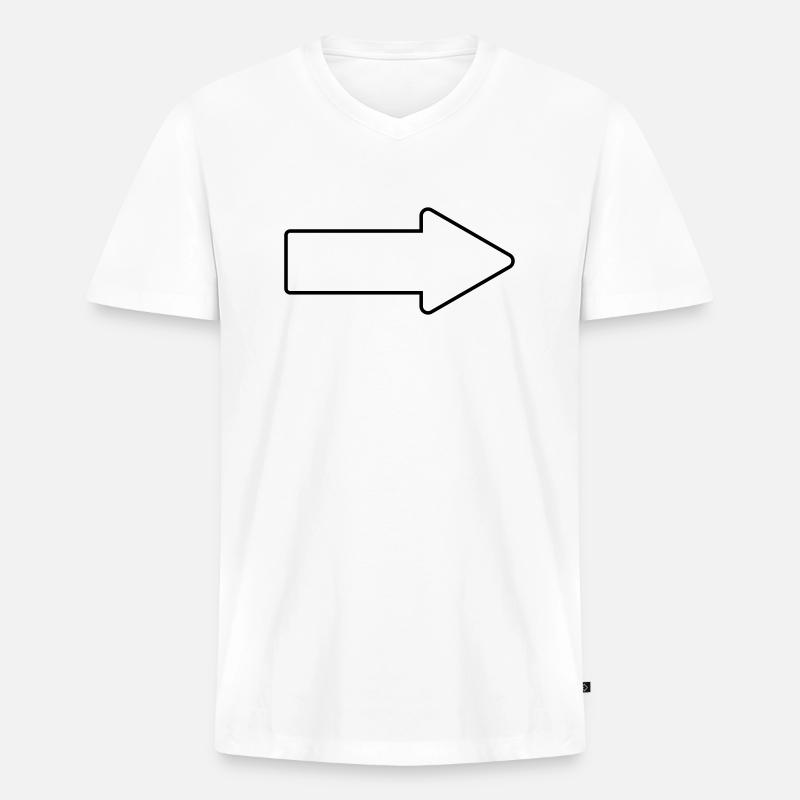 Pfeil - Männer Premium Bio T-Shirt mit V-Ausschnitt - Weiß
