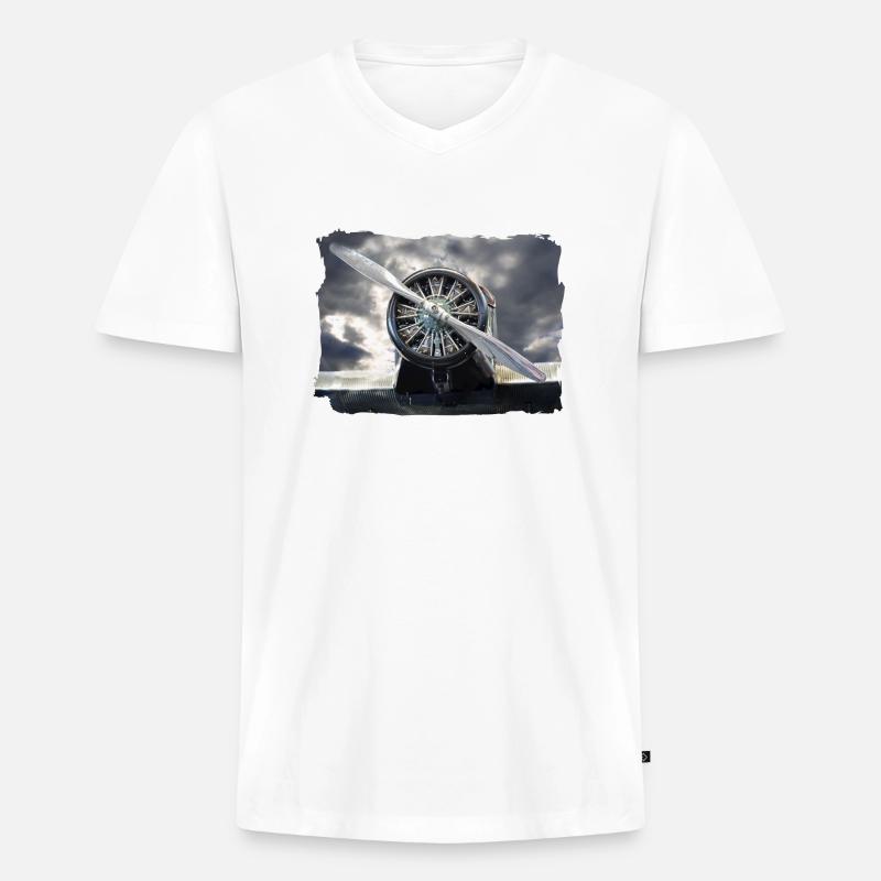 Der Sternmotor - Männer Premium Bio T-Shirt mit V-Ausschnitt - Weiß