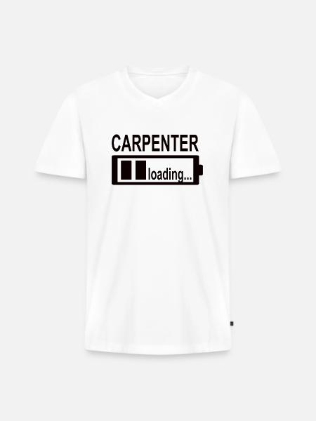 Carpenter Craftsman Joinery Carpenter Planer - Men's Premium Organic T-shirt with V-neck - white