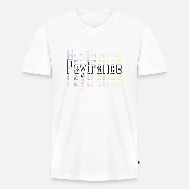 Psytrance - Männer Premium Bio T-Shirt mit V-Ausschnitt - Weiß