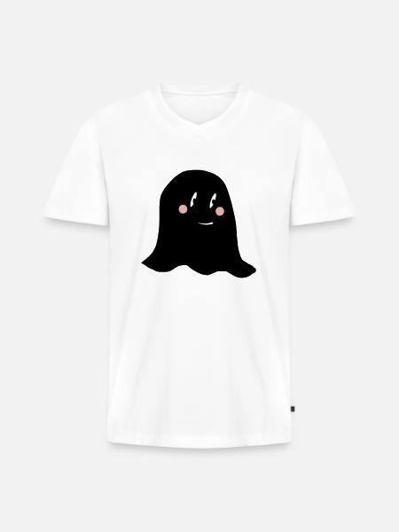 Ghosti - Männer Premium Bio T-Shirt mit V-Ausschnitt - Weiß