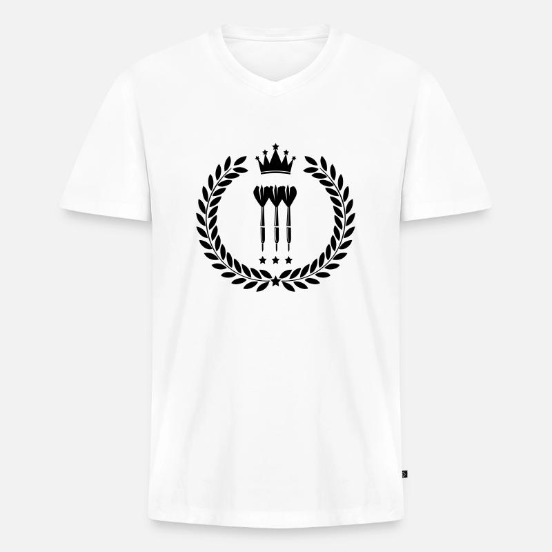 dart - Männer Premium Bio T-Shirt mit V-Ausschnitt - Weiß