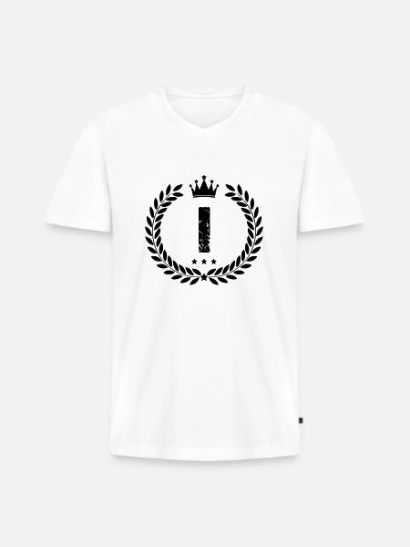 Armoiries I - T-shirt encolure en V Premium bio Homme - blanc