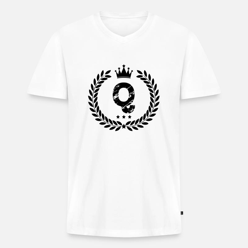 wappen q - Männer Premium Bio T-Shirt mit V-Ausschnitt - Weiß