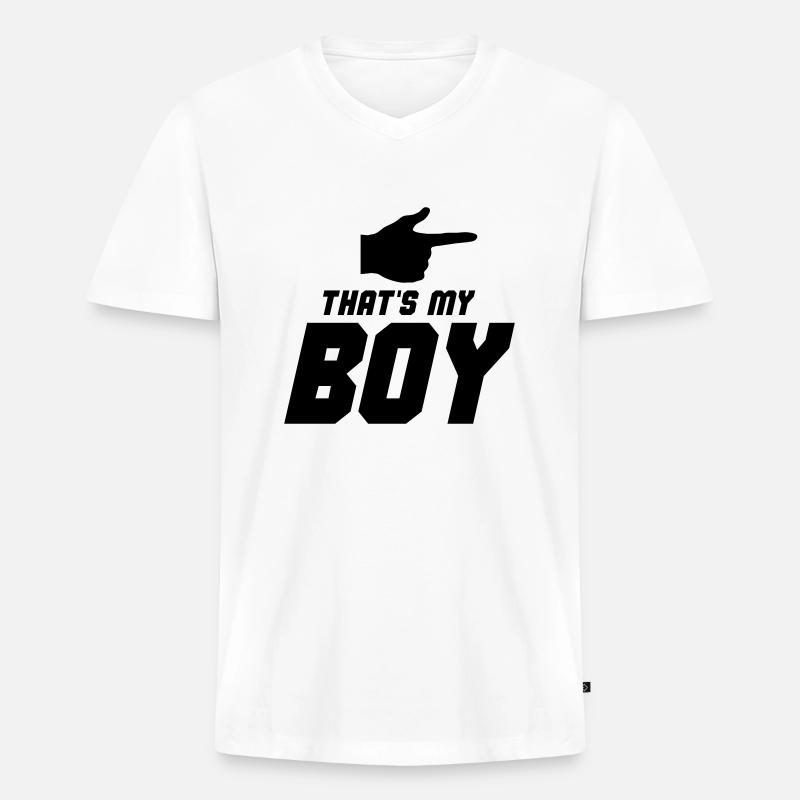 thats my boy 001 - Männer Premium Bio T-Shirt mit V-Ausschnitt - Weiß