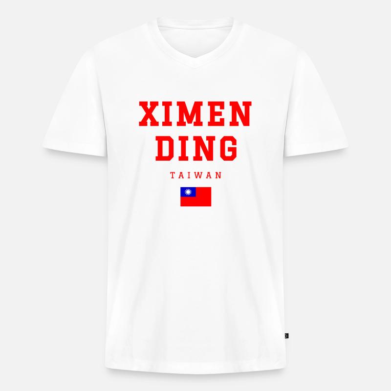 Ximending Taiwan - Männer Premium Bio T-Shirt mit V-Ausschnitt - Weiß