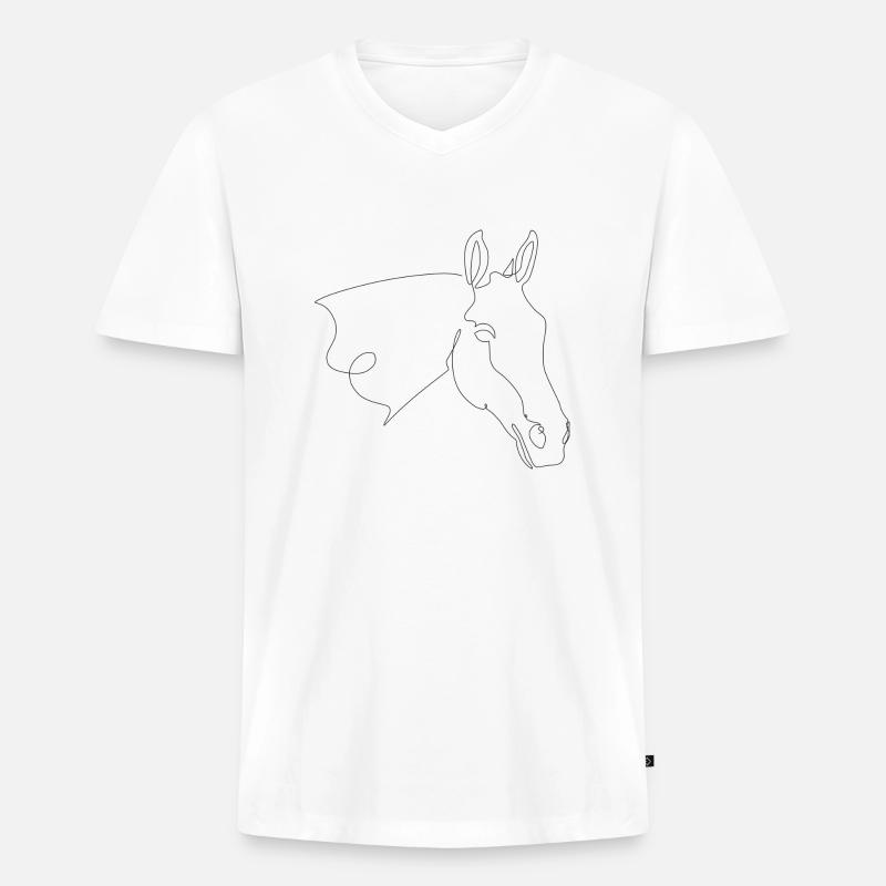 Pferdekopf Cocco - Männer Premium Bio T-Shirt mit V-Ausschnitt - Weiß