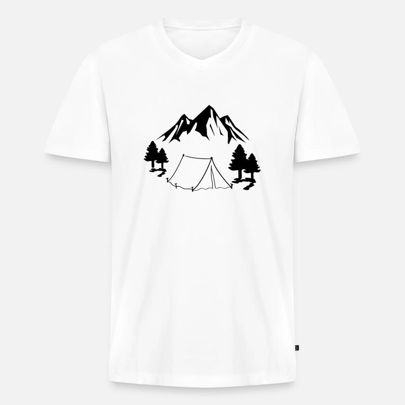 camping zelt - Männer Premium Bio T-Shirt mit V-Ausschnitt - Weiß