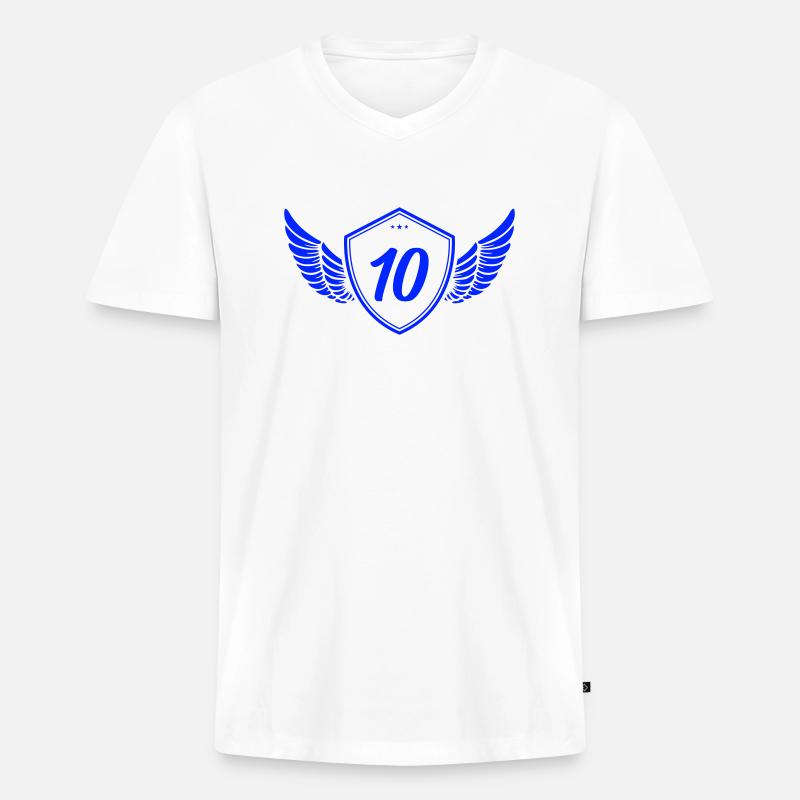 wappen 10 - Männer Premium Bio T-Shirt mit V-Ausschnitt - Weiß