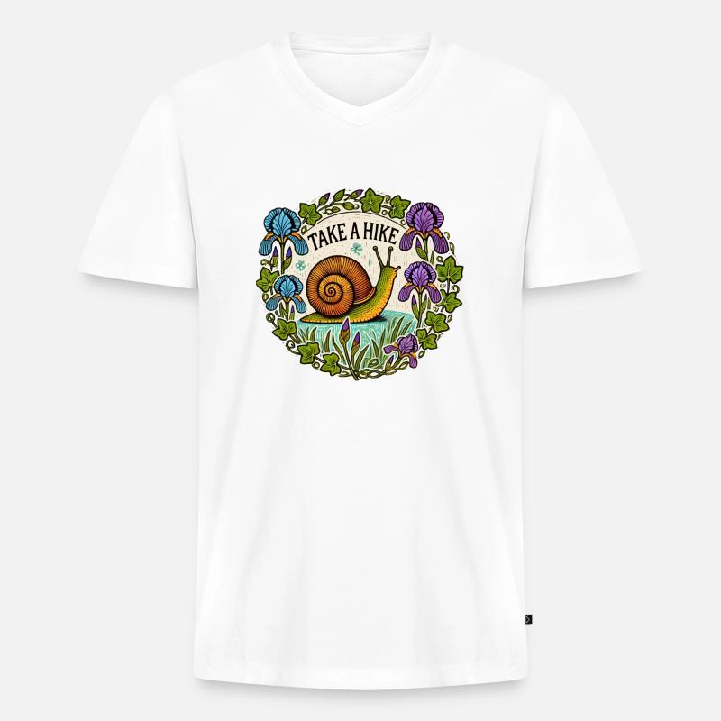 Machen Sie eine Wanderung - Männer Premium Bio T-Shirt mit V-Ausschnitt - Weiß