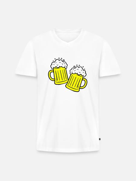 Toasting beer Drinking - Men's Premium Organic T-shirt with V-neck - white