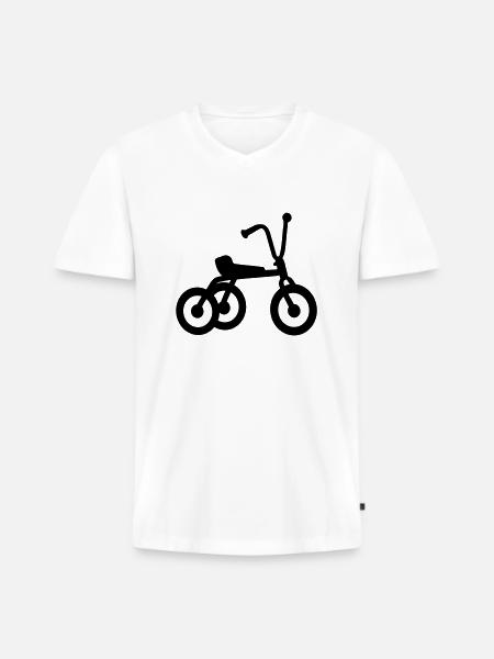 Dreirad Kind - Männer Premium Bio T-Shirt mit V-Ausschnitt - Weiß