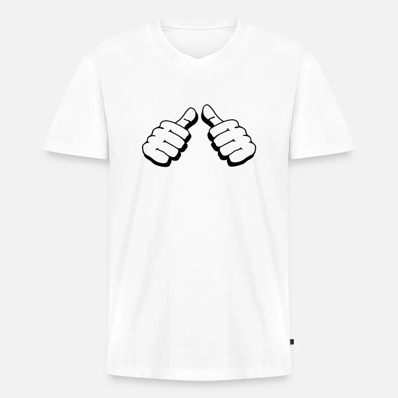 Ich ... Hands - Männer Premium Bio T-Shirt mit V-Ausschnitt - Weiß