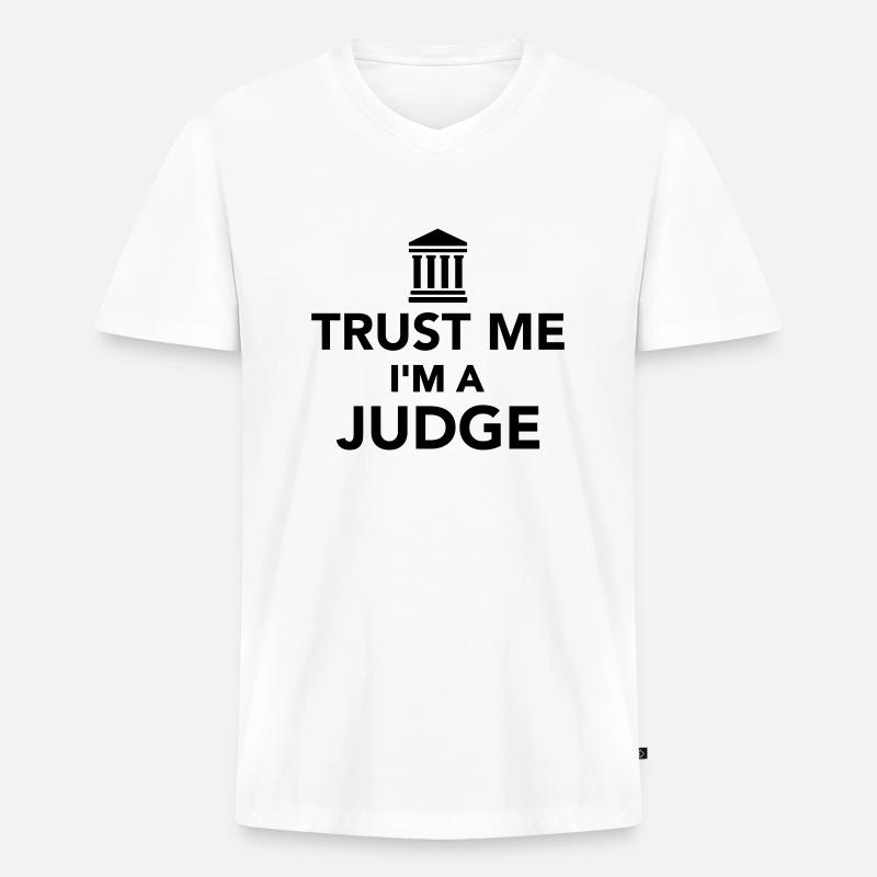 Richter - Männer Premium Bio T-Shirt mit V-Ausschnitt - Weiß