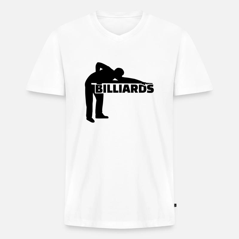 Billard - Männer Premium Bio T-Shirt mit V-Ausschnitt - Weiß