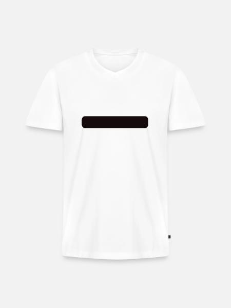 Banner schlicht rund schwarz - Männer Premium Bio T-Shirt mit V-Ausschnitt - Weiß