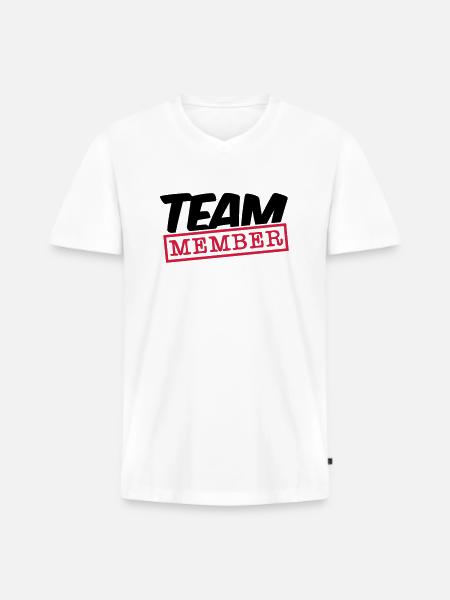 team_member_desn_ts2 - Men's Premium Organic T-shirt with V-neck - white
