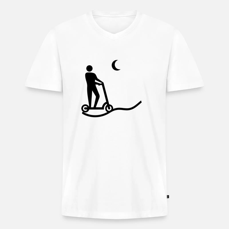 E-Scooter E-Roller Scooter - Männer Premium Bio T-Shirt mit V-Ausschnitt - Weiß