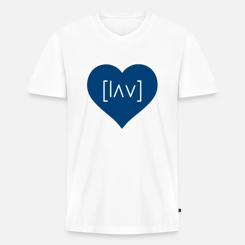 His Love - Männer Premium Bio T-Shirt mit V-Ausschnitt - Weiß