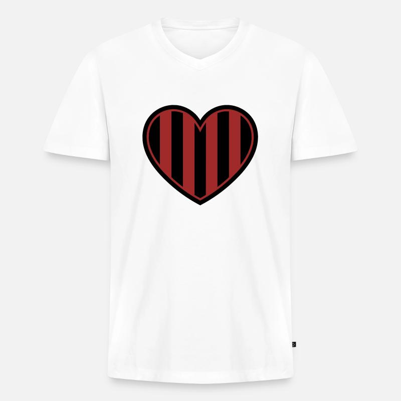 Bromma Herz - Männer Premium Bio T-Shirt mit V-Ausschnitt - Weiß