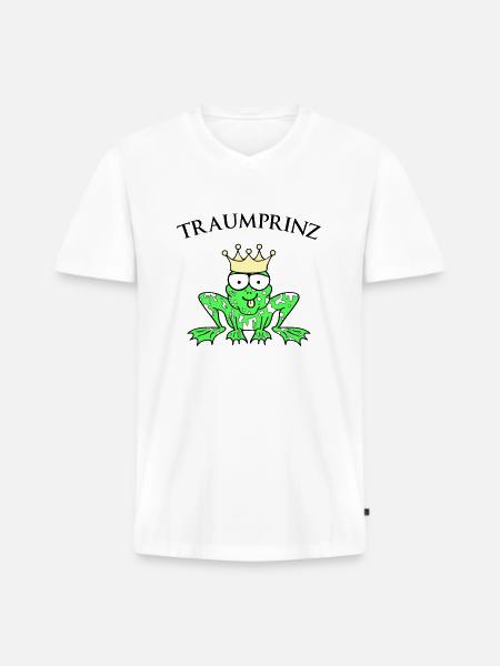Prince Charming Frog King - Men's Premium Organic T-shirt with V-neck - white