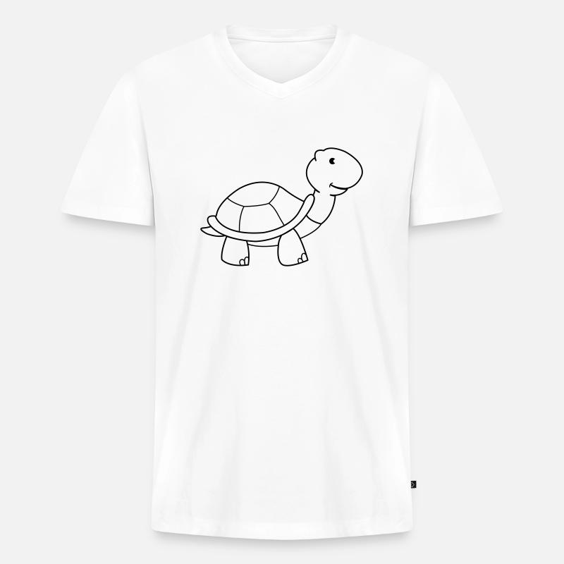 schildkröte - Männer Premium Bio T-Shirt mit V-Ausschnitt - Weiß