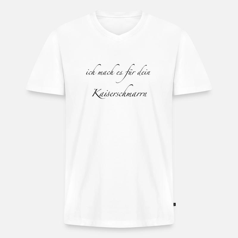 Kaiserschmarrn - Männer Premium Bio T-Shirt mit V-Ausschnitt - Weiß