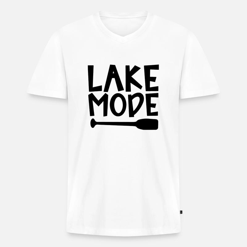 Lake Mode Adventure PaddleMotivation Design - Men's Premium Organic T-shirt with V-neck - white