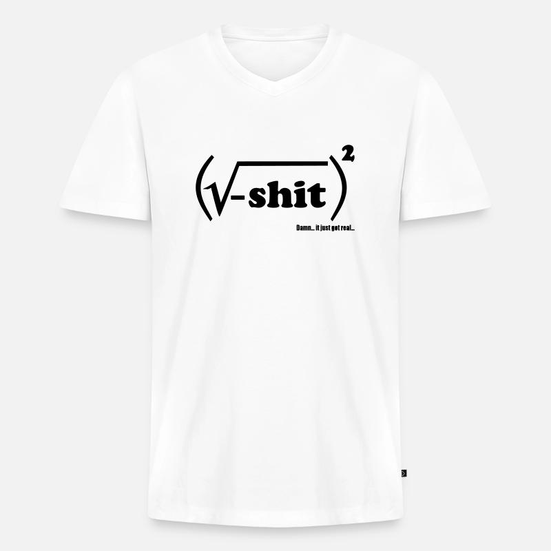Shit is real - Männer Premium Bio T-Shirt mit V-Ausschnitt - Weiß