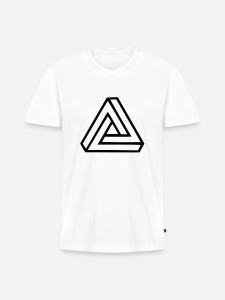 Triangle Visual Illusion - Men's Premium Organic T-shirt with V-neck - white