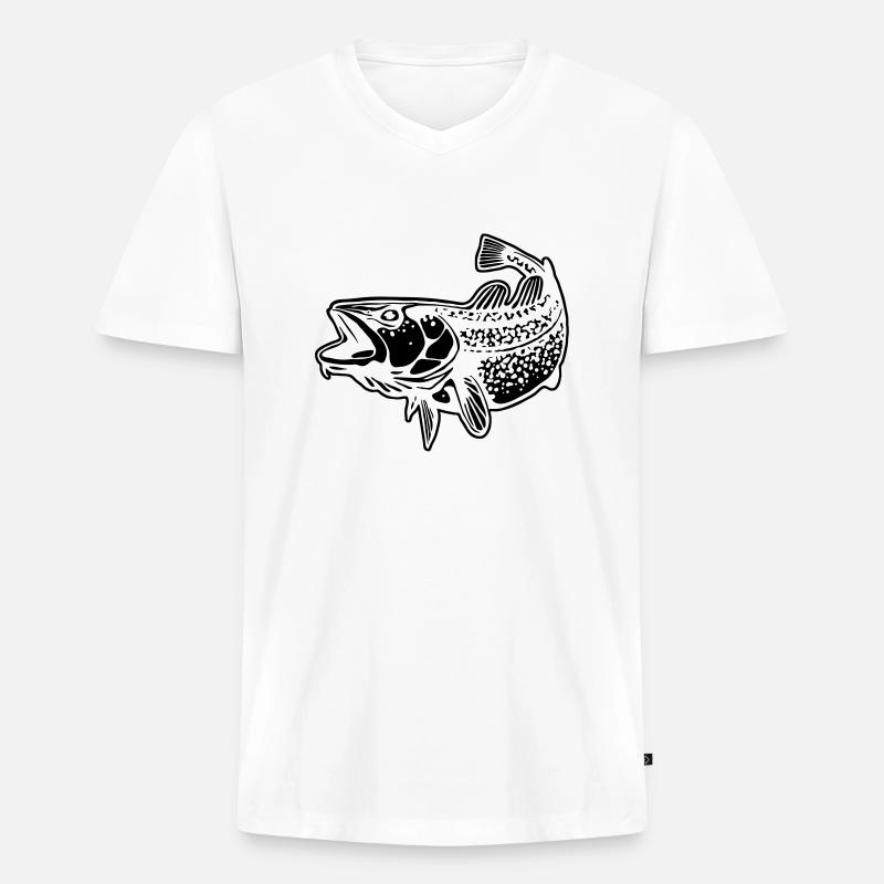 Dorsch - Männer Premium Bio T-Shirt mit V-Ausschnitt - Weiß