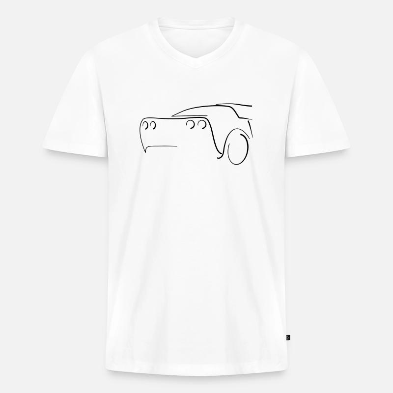 Sport Auto Heck - Tuning - Männer Premium Bio T-Shirt mit V-Ausschnitt - Weiß