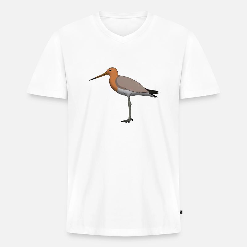 Uferschnepfe - Männer Premium Bio T-Shirt mit V-Ausschnitt - Weiß