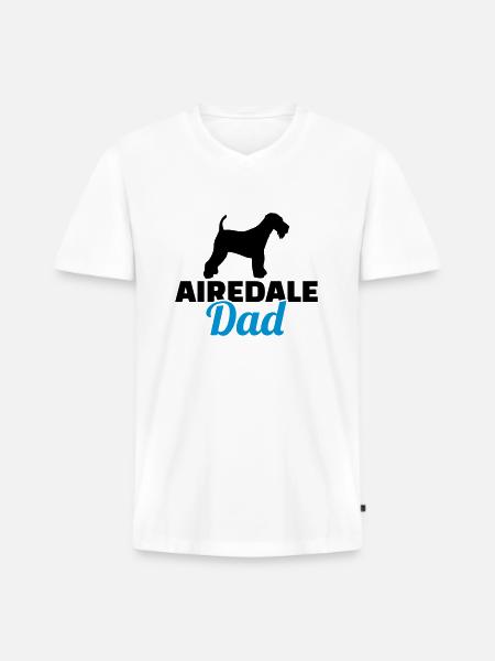 Airedale Terrier - Men's Premium Organic T-shirt with V-neck - white