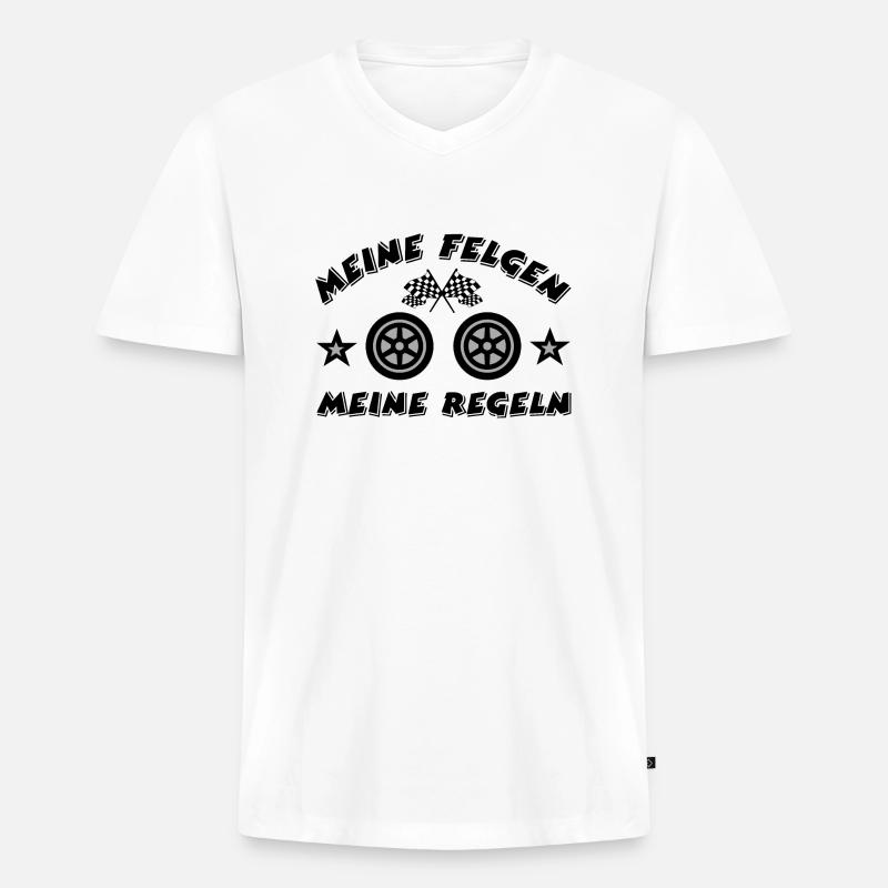 Auto - Männer Premium Bio T-Shirt mit V-Ausschnitt - Weiß