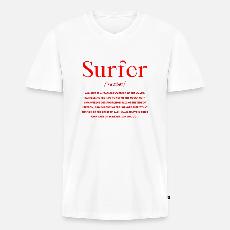 Surfer Definition - Männer Premium Bio T-Shirt mit V-Ausschnitt - Weiß
