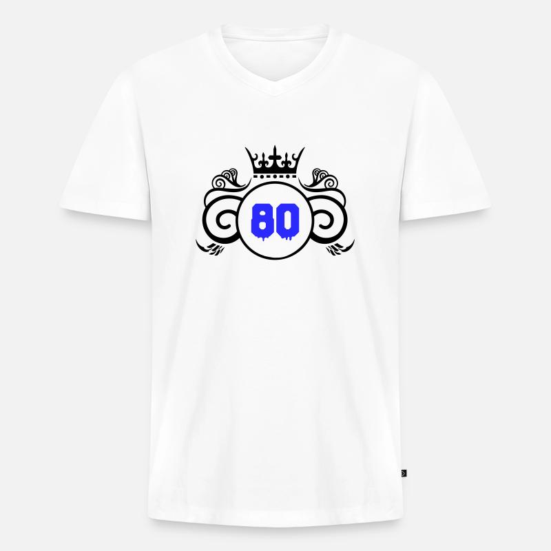 wappen 80 - Männer Premium Bio T-Shirt mit V-Ausschnitt - Weiß