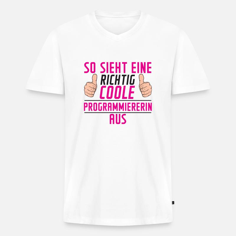 Programmiererin | Software Entwickler | | Spruch - Männer Premium Bio T-Shirt mit V-Ausschnitt - Weiß